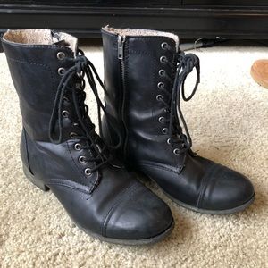 Black combat boots